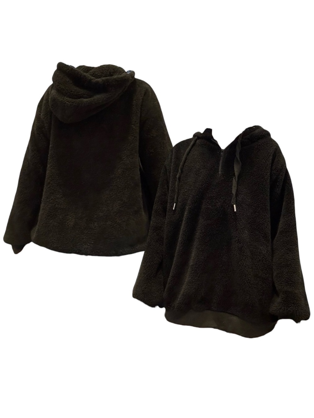 Fuzzy Black Hoodie